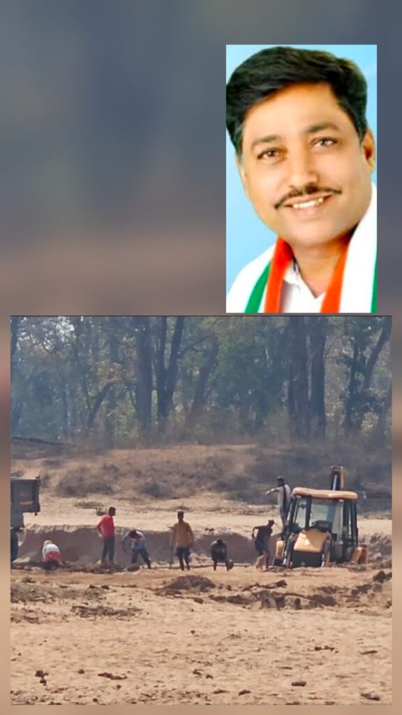 पंचायत की आड़ में भाजपा नेता करा रहे है रेत का अवैध उत्खनन